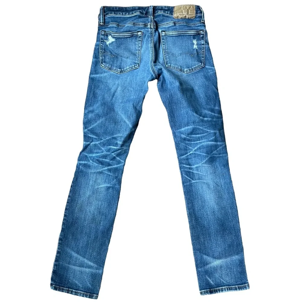 American Eagle Next Level Airflex Distressed Mid- Rise‎  Skinny Jean Size: 28x30